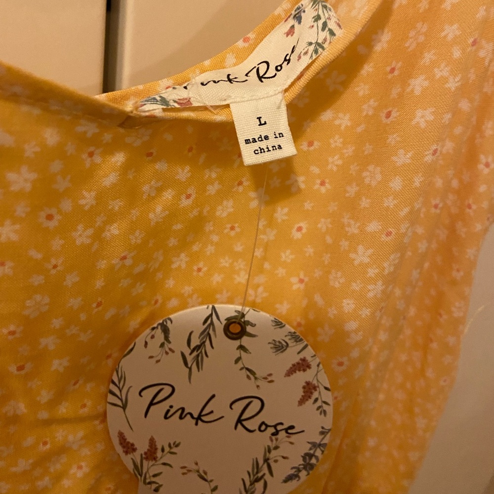 Yellow Ruffle Babydoll Dress - Picture 6 of 6